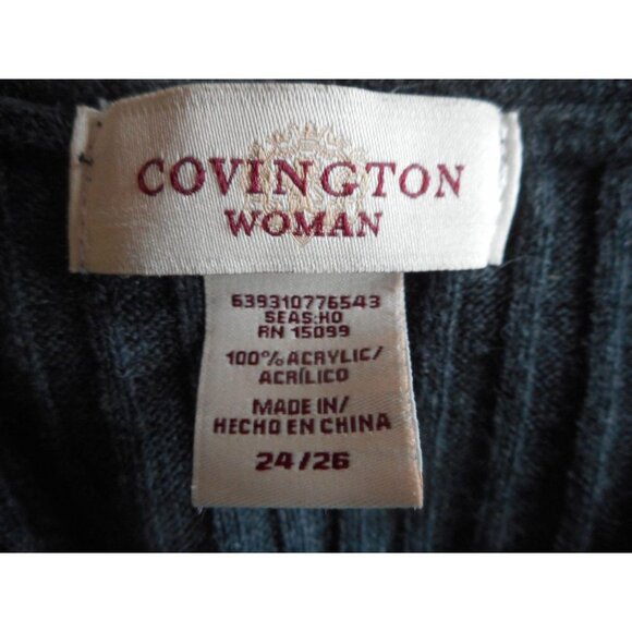 Dark Grey Sz 24 / 26 Knit Open Sweater Cardigan - Picture 3 of 4